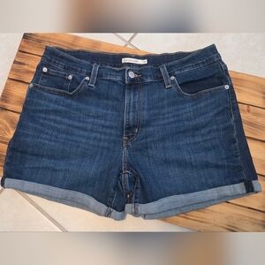 Women's Dark Blue Denim Shorts